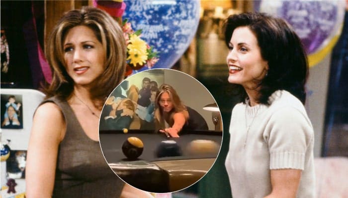 Friends : Courteney Cox se moque de Jennifer Aniston qui joue au billard et c’est très drôle