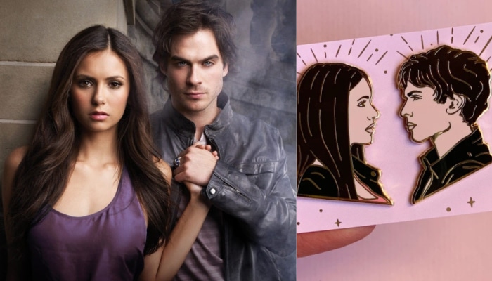 Minute cool : on craque pour les Pin&rsquo;s Delena et Jamie et Claire (Outlander) de Black Wanda