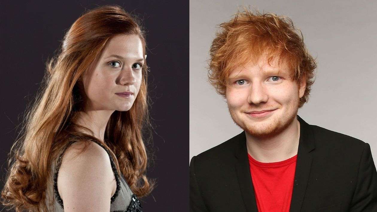 L'actrice Bonnie Wright et le chanteur Ed Sheeran côte à côte sur une image