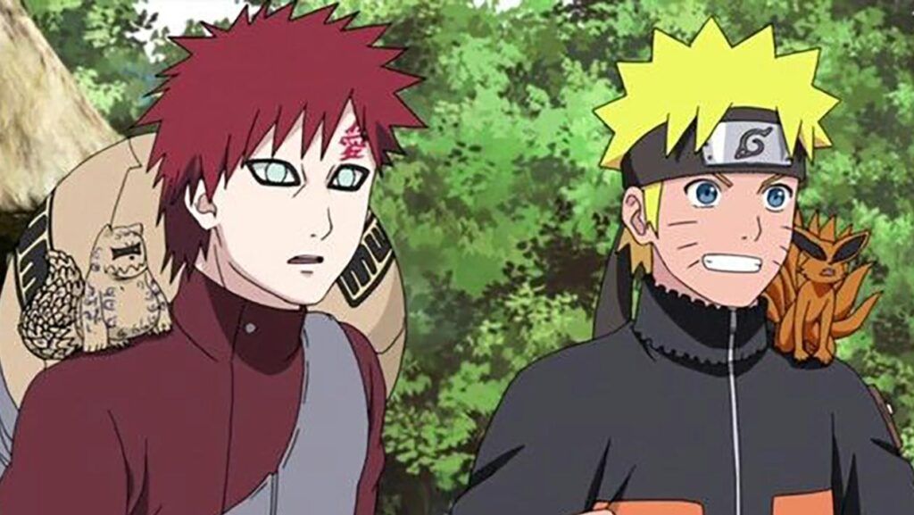 Gaara et Naruto dans l'anime culte