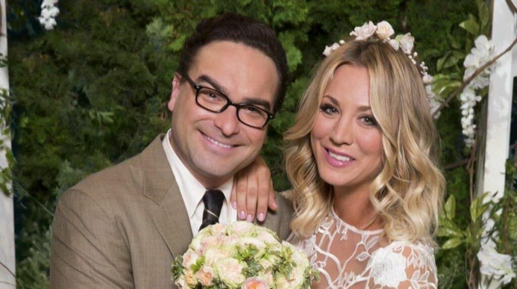 Penny et Léonard lors de leur mariage dans The Big Bang Theory