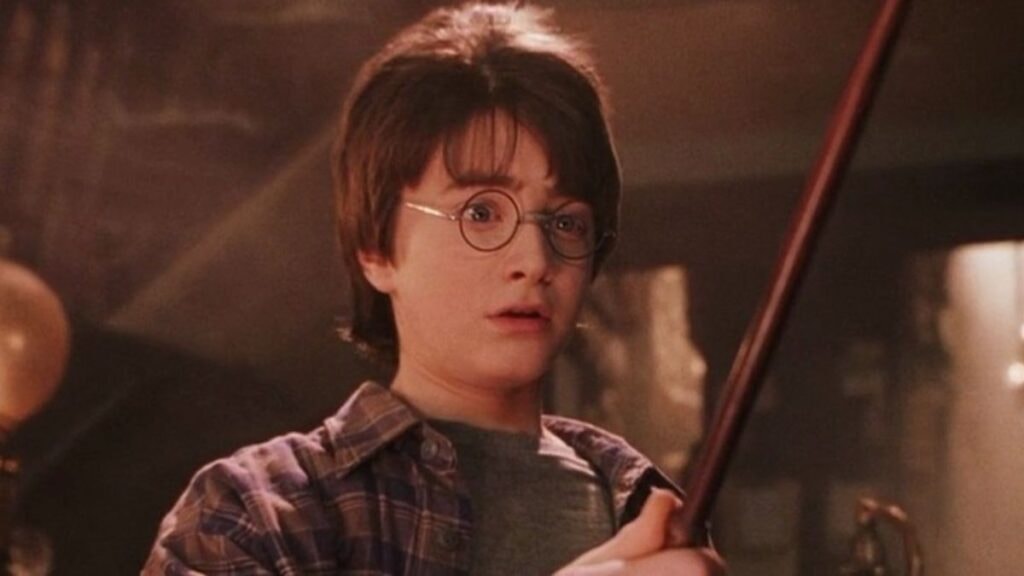 Harry Potter avec sa baguette magique