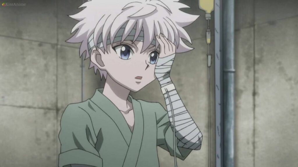 Kirua à l'hôpital dans l'anime Hunter x Hunter