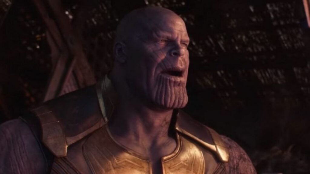 Thanos à la fin de avengers infinity war