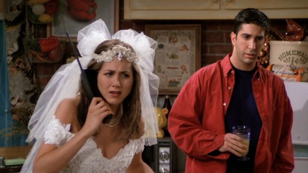 Rachel et Ross dans le premier épisode de Friends.