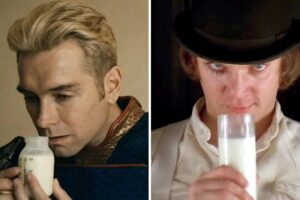 Homelander dans The Boys, Alex d&rsquo;Orange Mécanique&#8230; : pourquoi les méchants des films et séries boivent-ils du lait ?