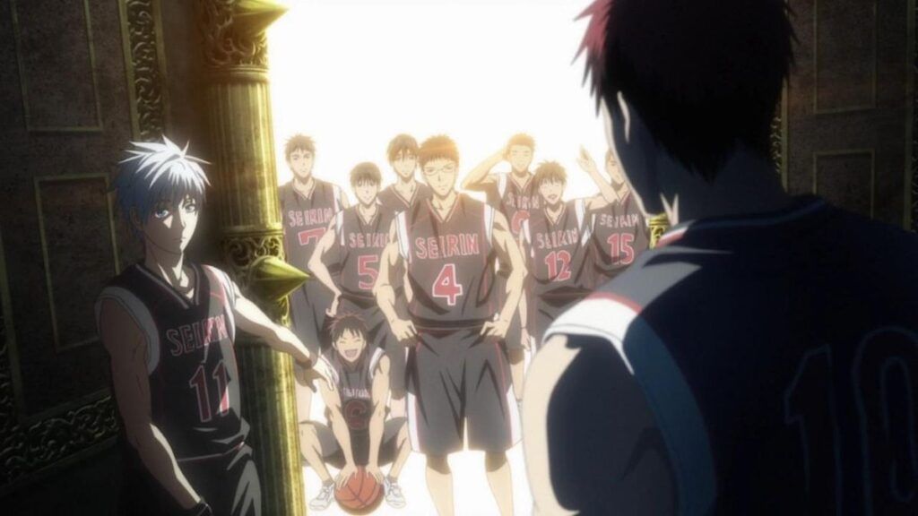 Kuroko ouvrant la porte de la vraie Zone à Kagami, montrant ainsi tous les membres de l'équipe de Seirin dans l'anime Kuroko's Basket