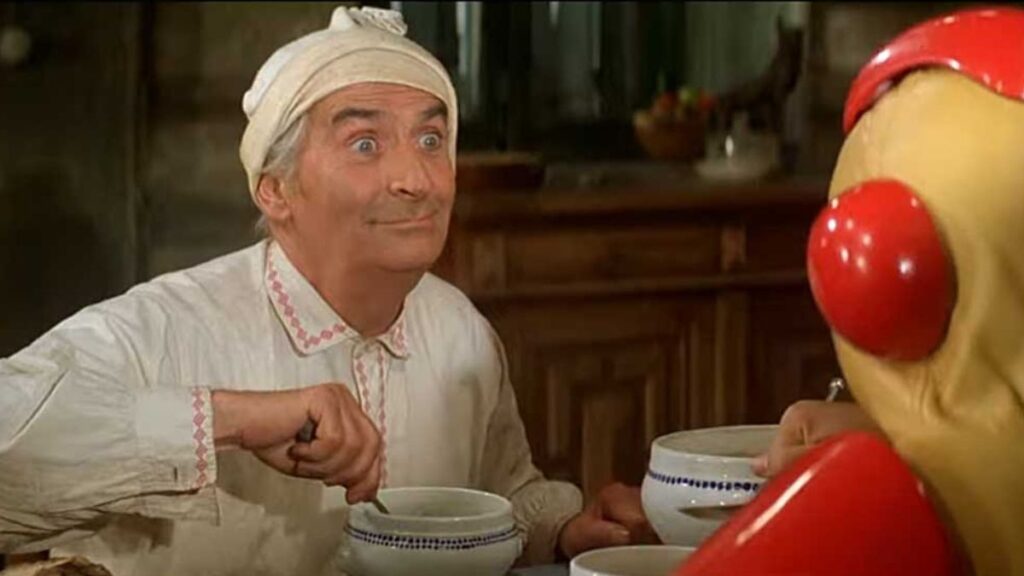 Louis de Funès et Jacques Villeret dans La Soupe aux Choux.