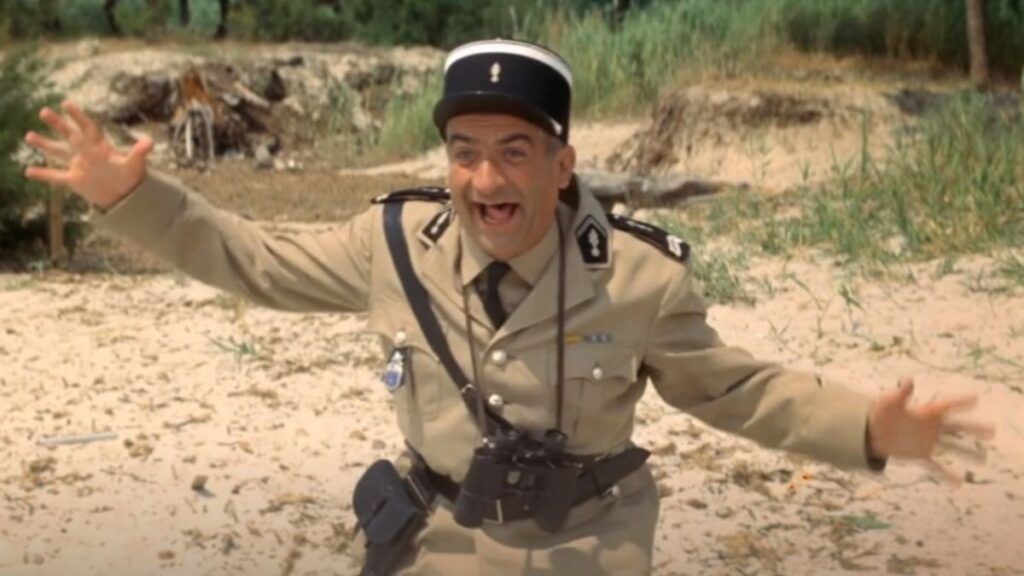 Louis de Funès dans Le Gendarme de Saint-Tropez.