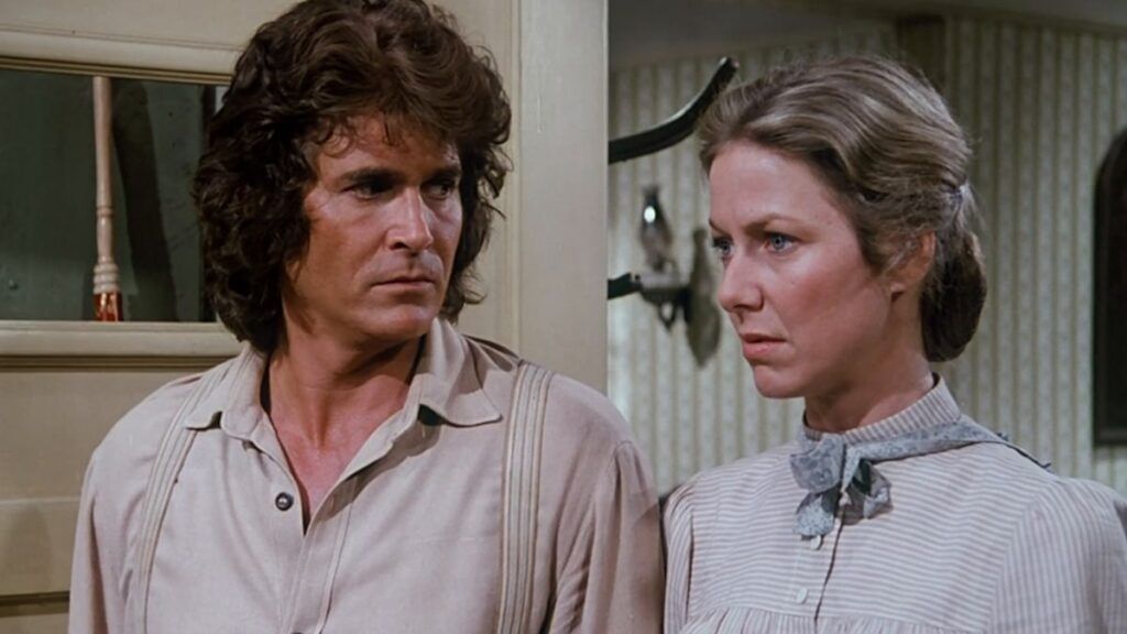 Michael Landon et Karen Grassle dans La Petite Maison dans la Prairie.