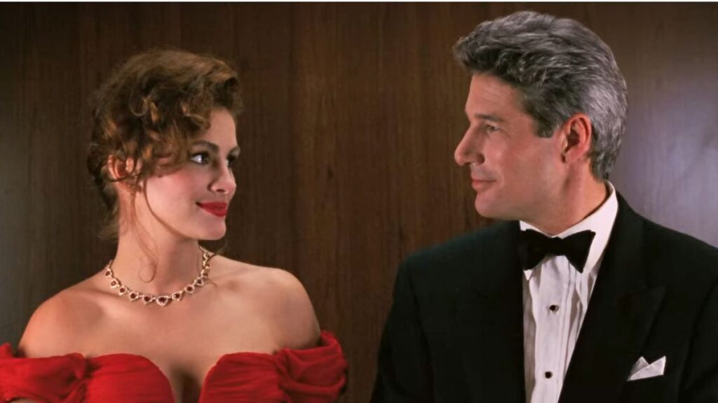 Vivian Ward (Julia Roberts) and Edward Lewis (Richard Gere) in Pretty Woman.