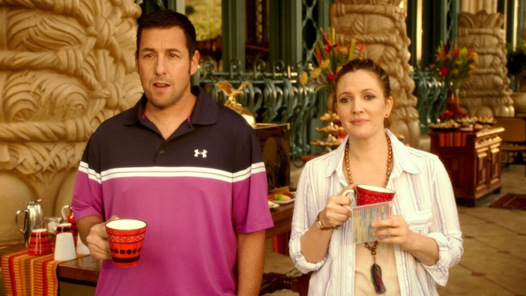 Drew Barrymore and Adam Sandler in 