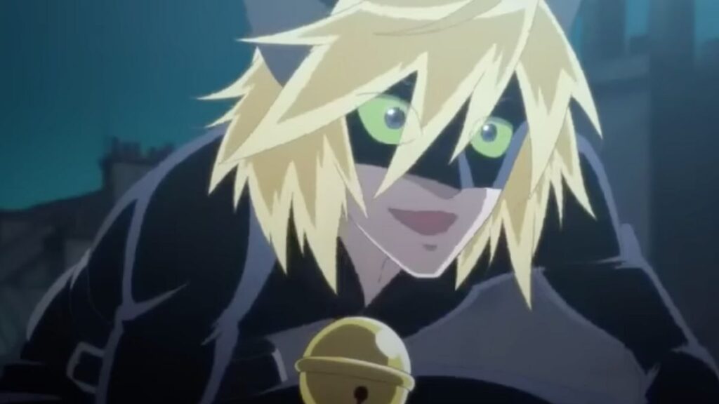 Félix en Chat Noir en version animé dans le pv de Miraculous