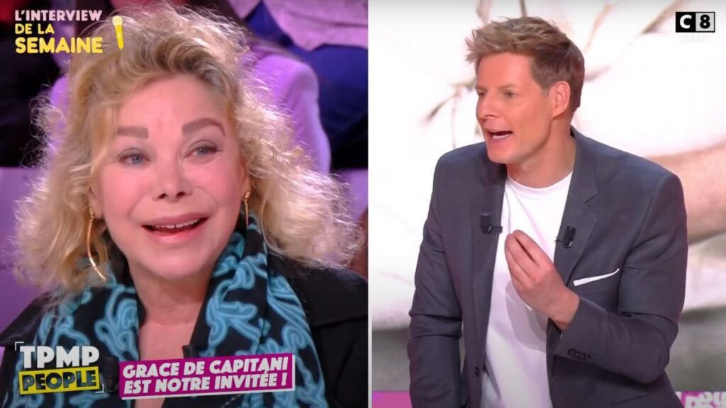 Grace de Capitani dans l'émission TPMP People, animée par Matthieu Delormeau.