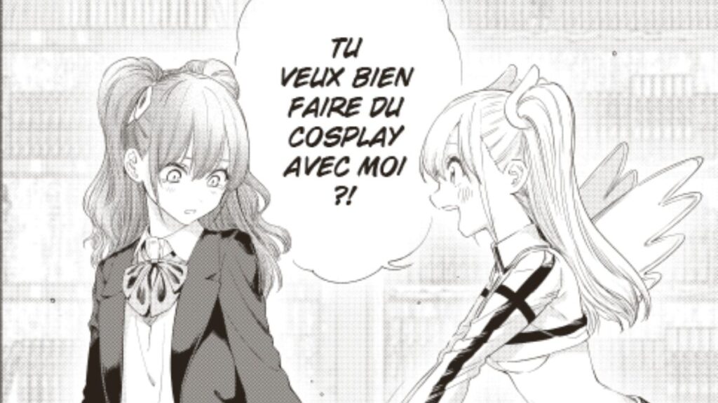 Lilysa invitant Mikari à faire du cosplay dans le manga 2.5 Dimensional Seduction