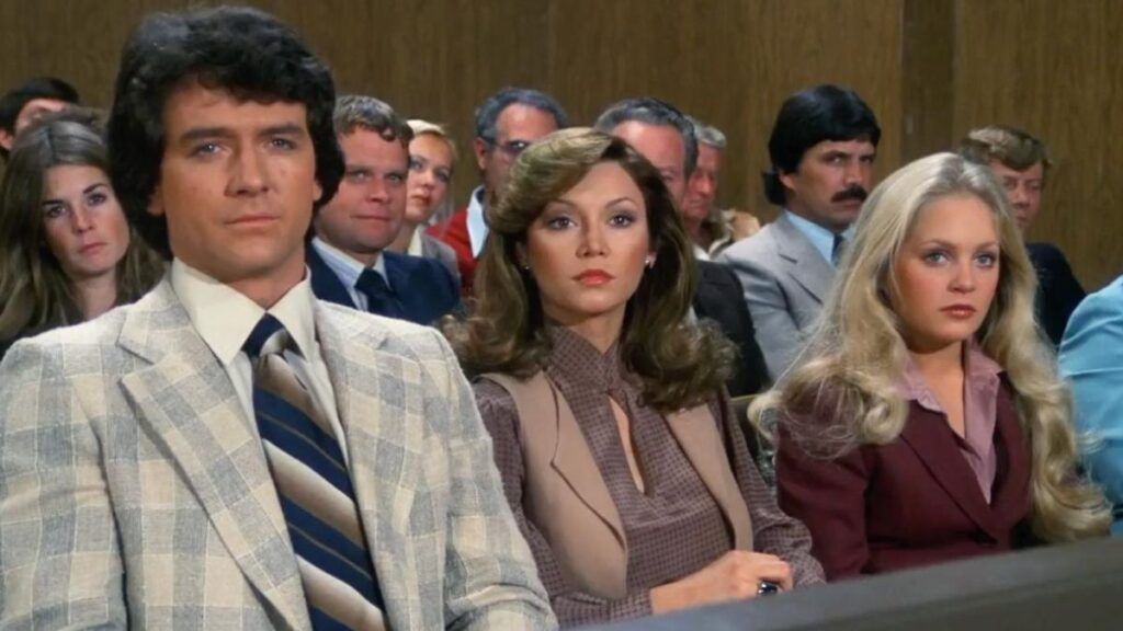 Bobby, Pamela et Lucy Ewing dans la série Dallas des années 80.