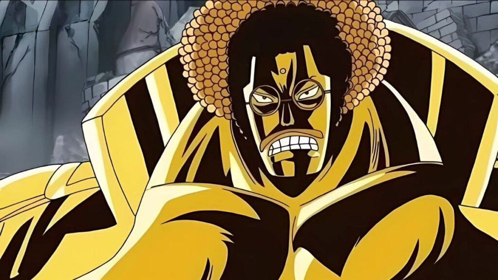 L'amiral en chef Sengoku, transformé en Bouddha grâce o son fruit du démon dans l'anime One Piece