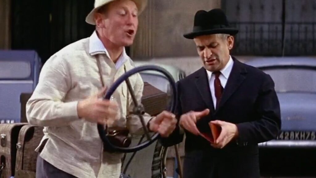 Bourvil (Antoine Maréchal) et Louis de Funès (Léopold Saroyan) dans Le Corniaud