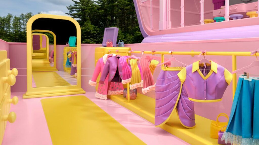 Intérieur du coffret Polly Pocket Airbnb