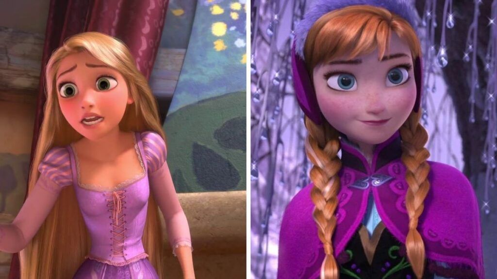 Raiponce et Anna dans le Disney La Reine des Neiges