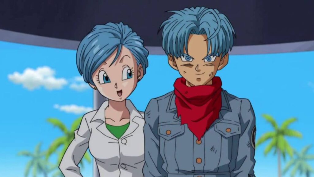 bulma et trunks du futur dans dragon ball super