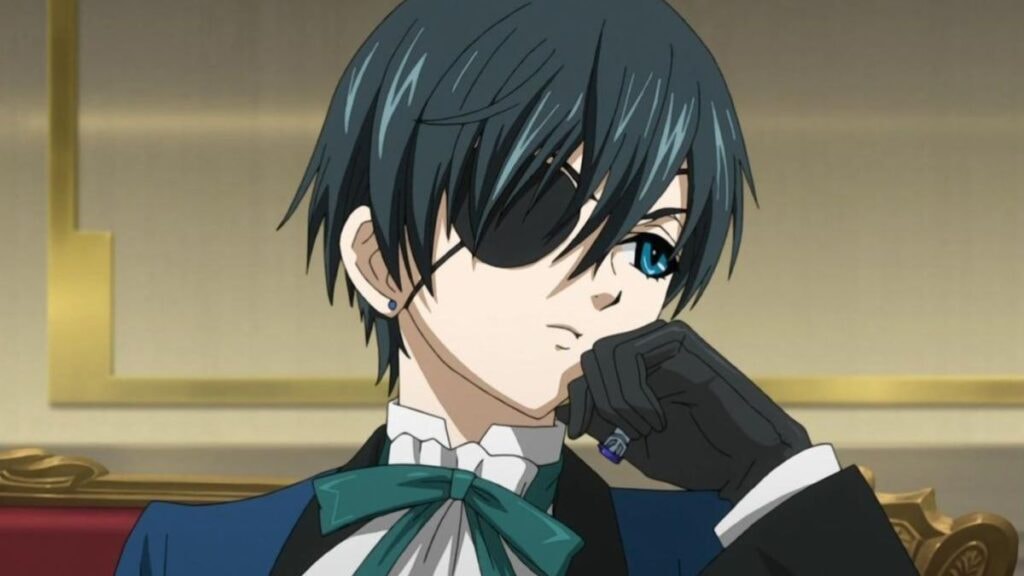 Ciel s'ennuyant profondément lors d'une soirée mondaine dans l'anime Black Butler