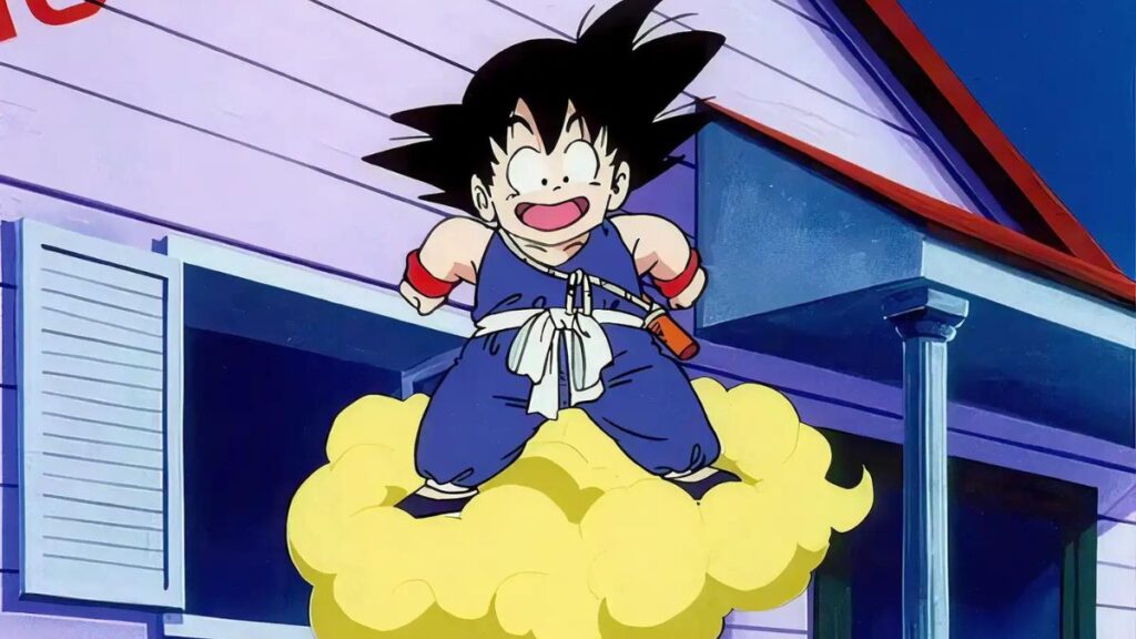 goku sur son nuage magique dans Dragon Ball