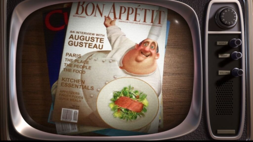 Auguste Gusteau à la télévision dans le film Pixar Ratatouille