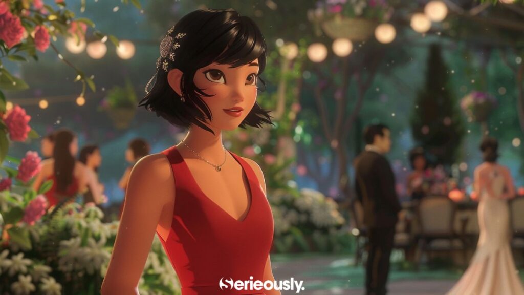 Kagami Tsurugi au mariage de Marinette et Adrien dans Miraculous grâce à l'IA.