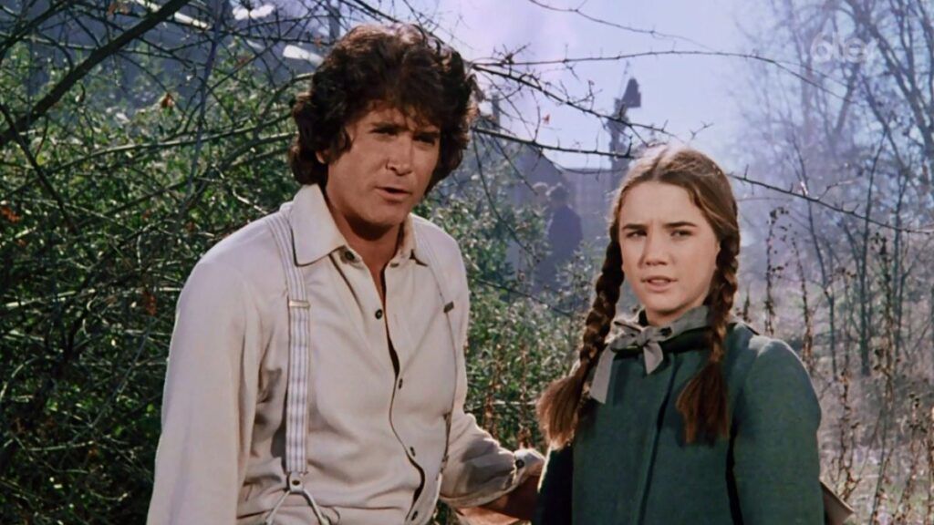 Charles Ingalls (Michael Landon) et Laura Ingalls (Melissa Gilbert) dans la série La Petite Maison dans la Prairie.