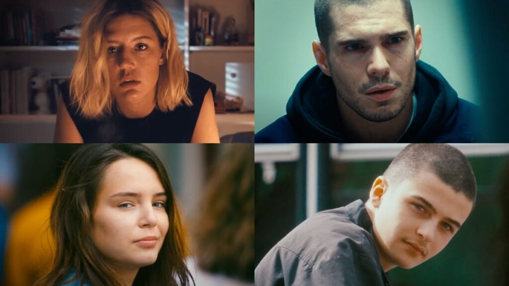 Adèle Exarchopoulos, Francois Civil, Mallory Wanecque et Malik Frikah dans L'Amour Ouf