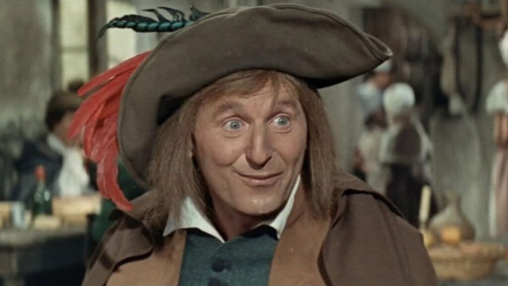 Passepoil (Bourvil) dans le film Le Bossu.