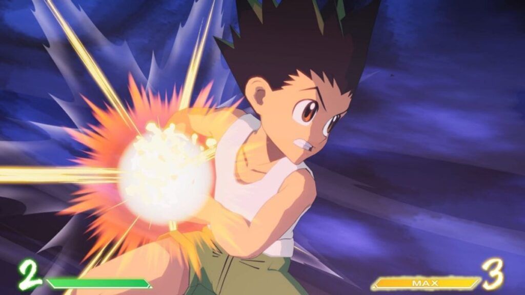 Gon utilisant sa technique du pierre papier ciseau dans le jeu vidéo, présent à la Paris Games Week, Hunter x Hunter Nen Impact