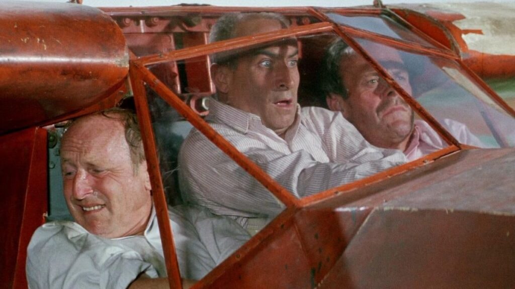 Bourvil et Louis de Funès en Augustin Bouvet et Stanislas Lefort dans La Grande Vadrouille