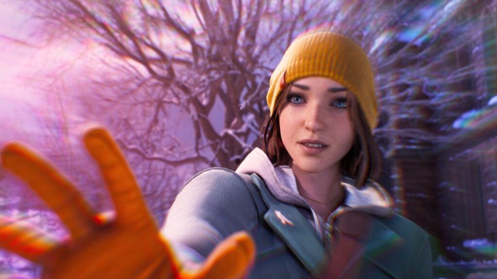 Maxine découvrant ses nouveaux pouvoirs dans un décor hivernal du nouveau jeu vidéo Life is Strange Double Exposure