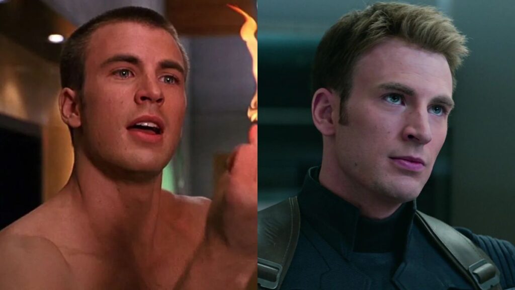 Chris Evans dans Les Quatre Fantastiques et en Captain America 