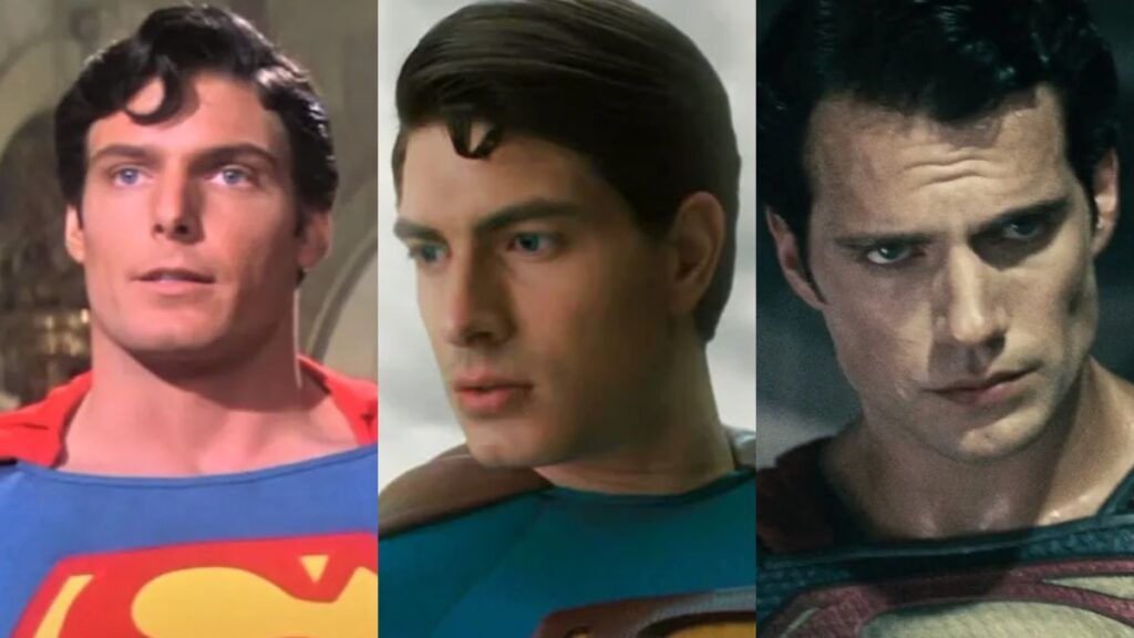 Christopher Reeves, Brandon Routh et Henry Cahill en Superman / Clark Kent