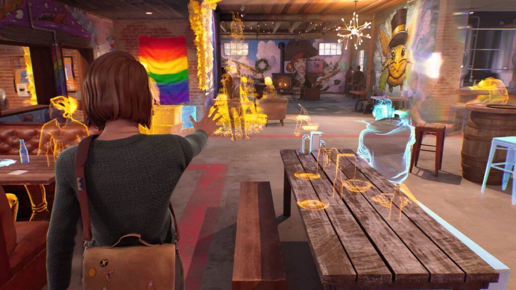 Maxine utilisant son pouvoir qui lui permet de changer de réalité dans le jeu vidéo Life is Strange : Double Exposure