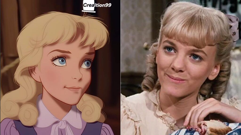 Nellie Oleson de La Petite Maison dans la Prairie imaginée dans le monde de Disney