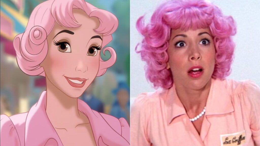 Frenchy dans Grease, imaginée dans le monde de Disney par une ia