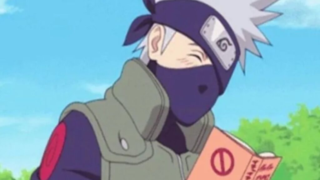 kakashi en train de lire son livre "le paradis du batifolage"