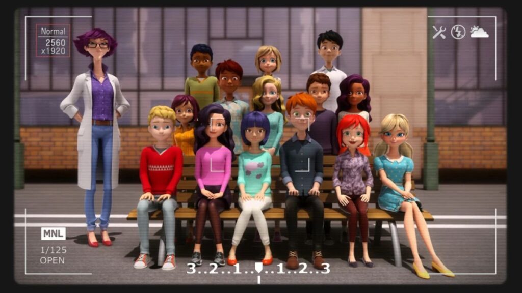 Olga Mendeleiev et sa classe dans Miraculous.