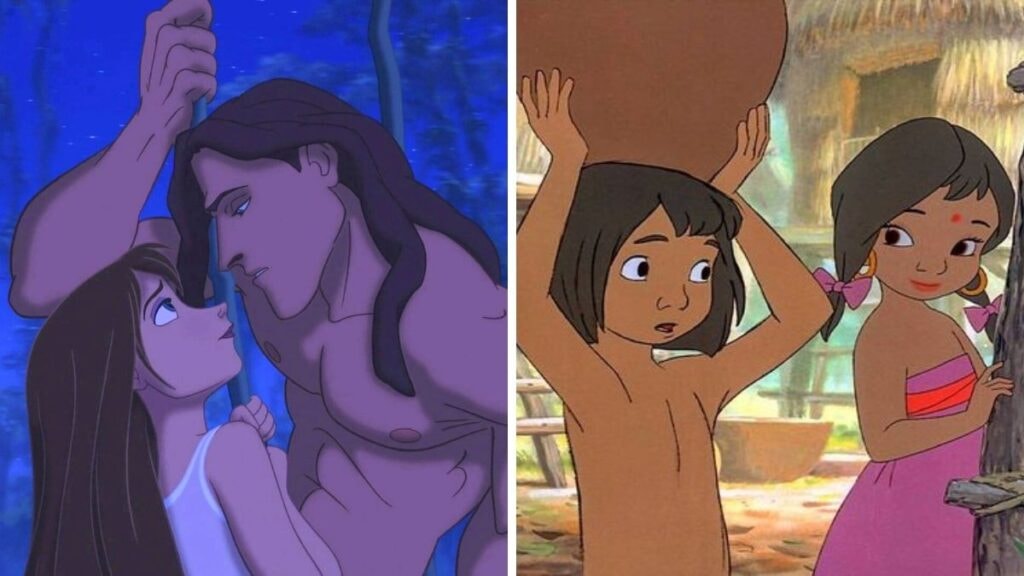 Tarzan et Jane / Mowgli et Shanti dans Le Livre de la Jungle