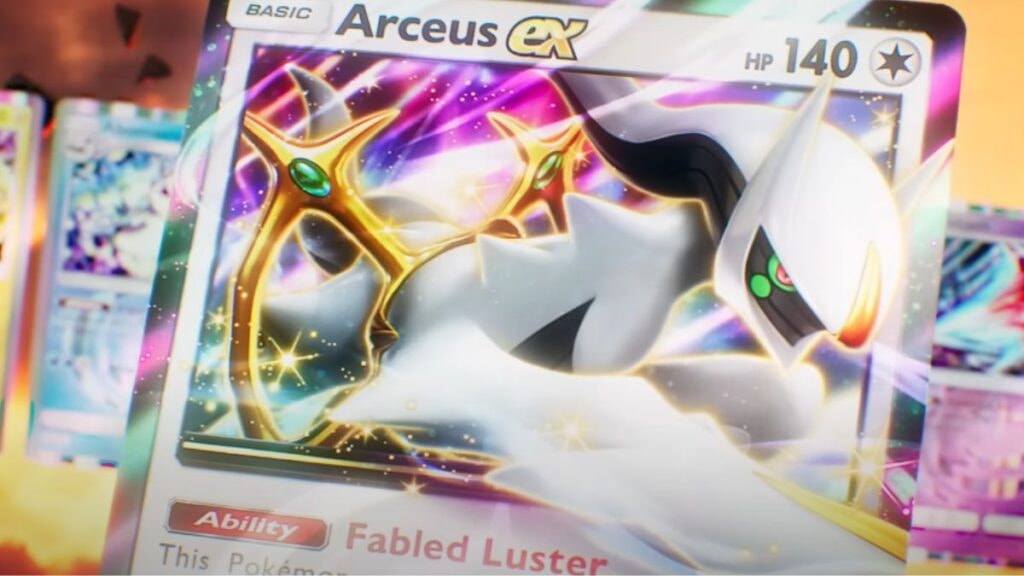 La carte EX d'Arceus dans le jeu vidéo mobile Pokemon TCG Pocket