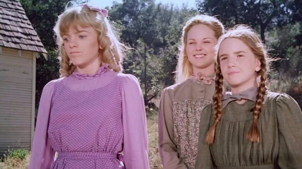 Nellie Oleson, Mary et Laura Ingalls dans La Petite Maison dans la Prairie