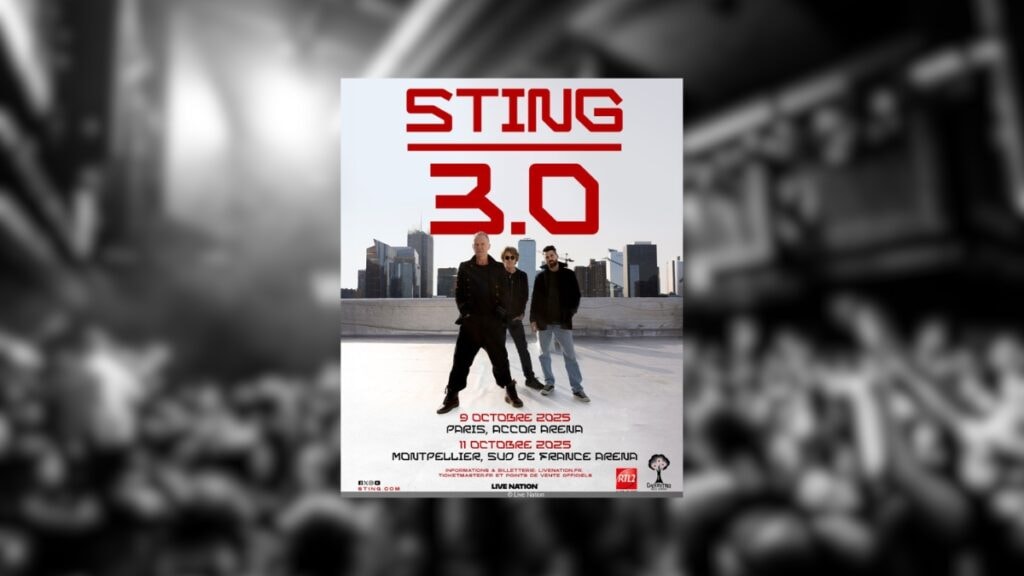 Affiche du concert de Sting pour sa tournée 3.0 